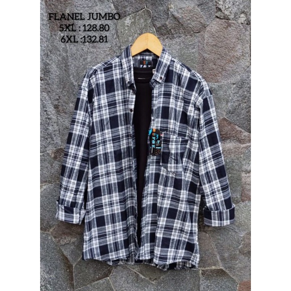 kemeja flanel big size pria 5XL 6XL lengan panjang - kemeja flanel super jumbo pria import distro terbaru - baju flanel jumbo lengan panjang