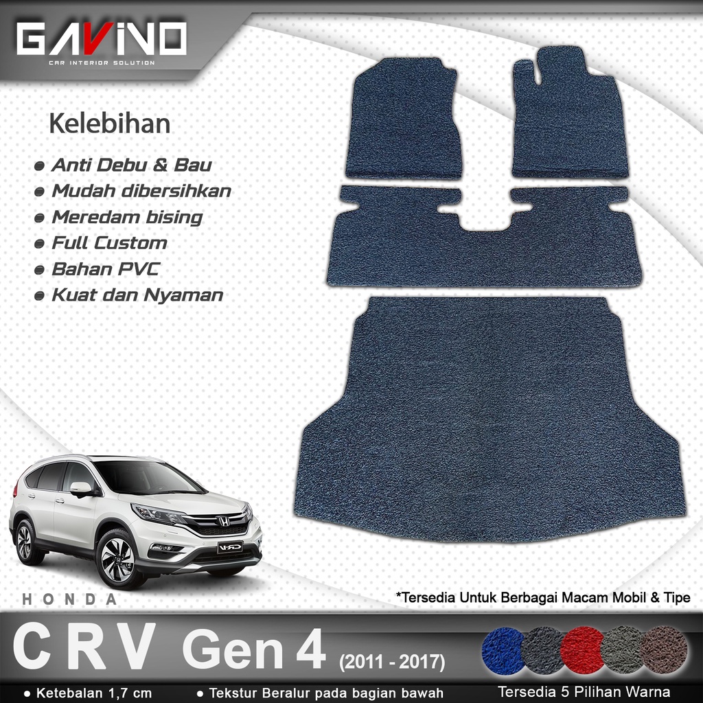 Karpet Mobil Honda CRV Gen 4 / mie bihun / coilmat / aksesoris mobil honda crv / 1 WARNA