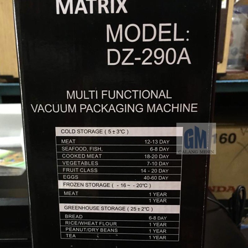 MATRIX Vacuum Sealer Machine DZ-290A Mesin Alat Pengemas Plastik Vakum Kedap Udara Portable DZ290A