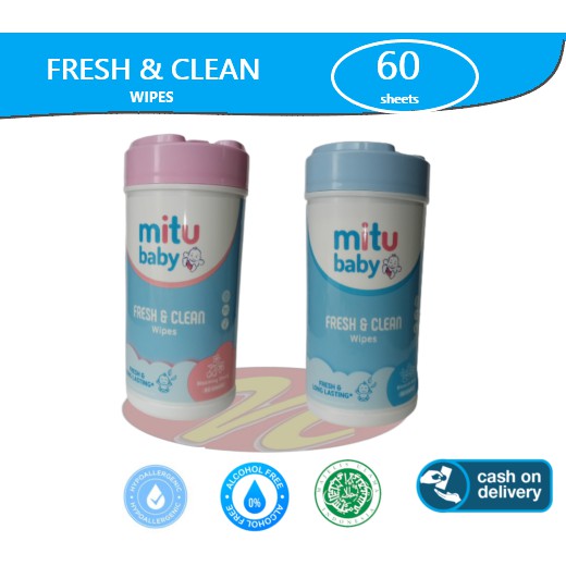 Jual Mitu Baby Wipes Fresh N Clean S Botol Tissue Basah Fresh