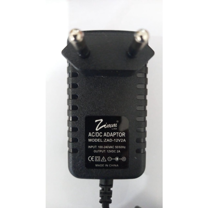 ADAPTOR 12V 2A ZAD-12V2A ZIMMLINK 12VOLT 2AMPERE