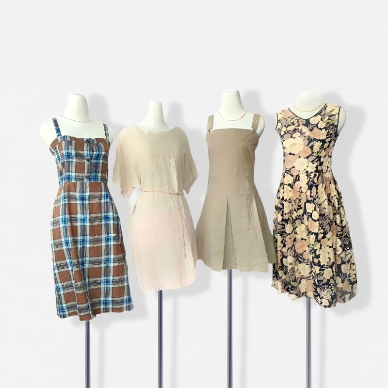 EARTH TONE, CASUAL DRESS, VINTAGE DRESS, KOREAN DRESS, JAPANESE DRESS, JEPANG STYLE