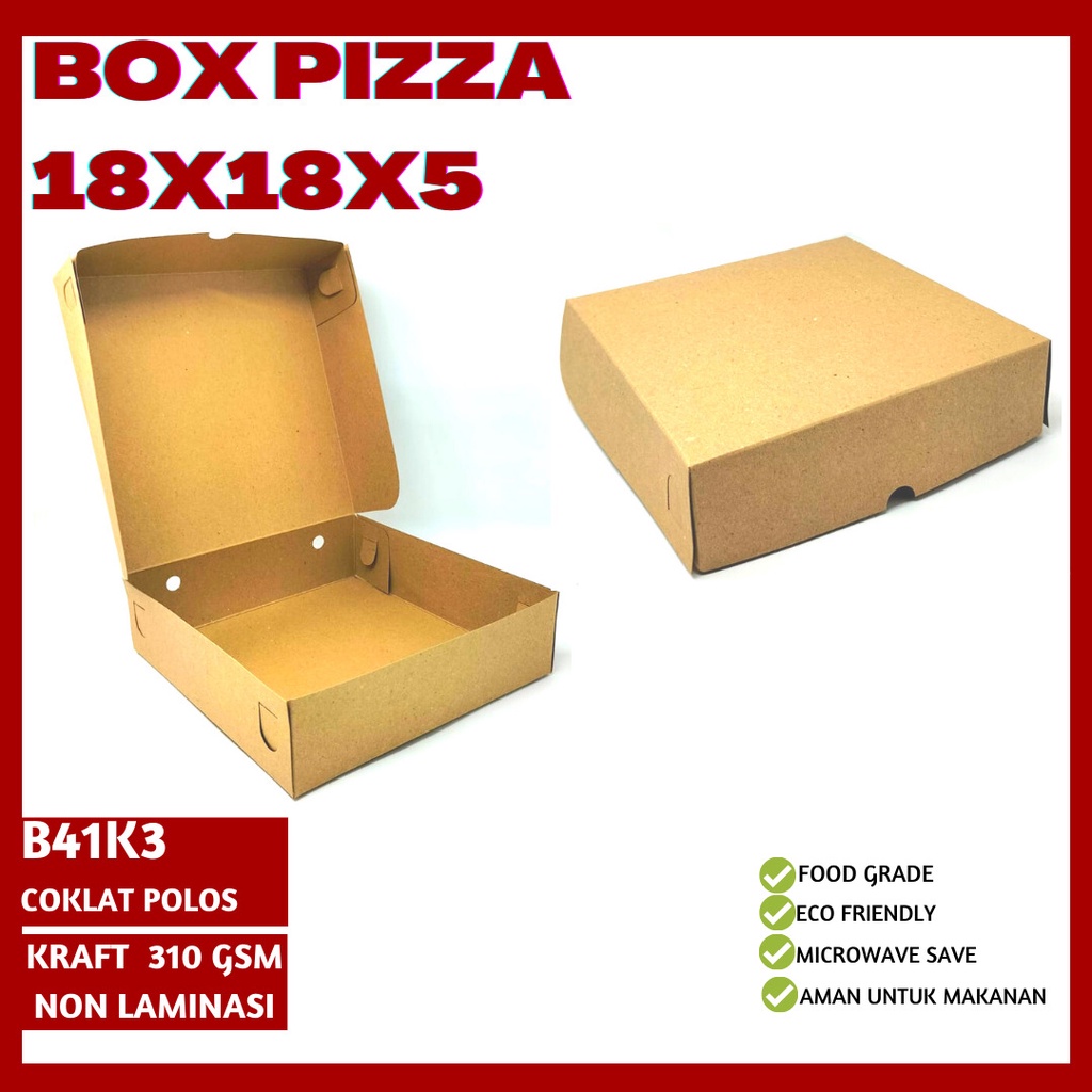 Kardus Pizza Dus Pizza 18x18 Box Pizza (B41K3-18X18X5 Cm)