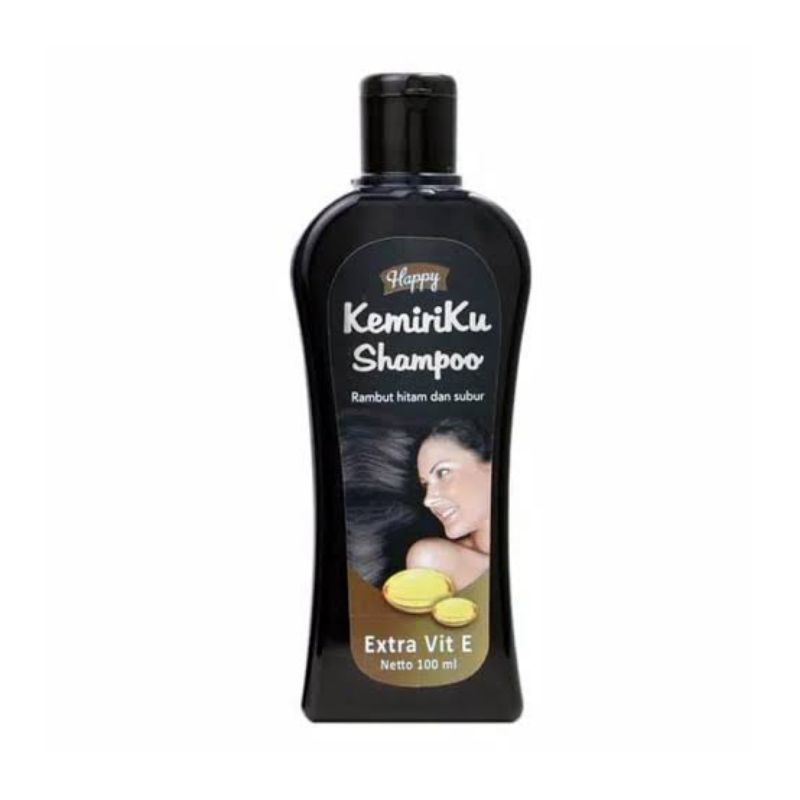 ORIGINAL HAPPY KEMIRIKU SHAMPOO 100 ML / SHAMPO KEMIRI HITAM DAN SUBUR EXTRA VIT E 100ML