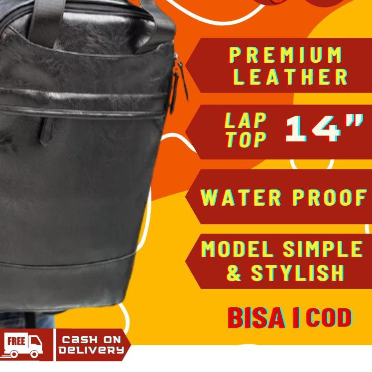 ➴ Tas Ransel Pria Kulit Ransel Kulit Pria Backpack Kulit Pria Tas Ransel Kulit Tas Punggung Pria QQ1