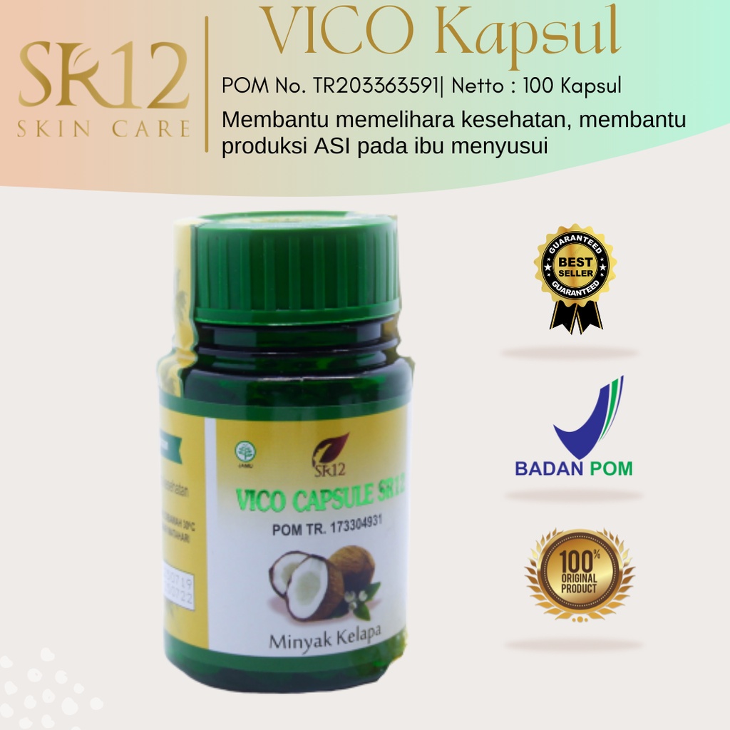 

PROMO! VCO Kapsul SR12 VICO CAPSULE 100 Virgin Coconut Oil MINYAK KELAPA MURNI PREMIUM ASLI BPOM AMAN TOKOABEE _ promo ab3duh toko abee