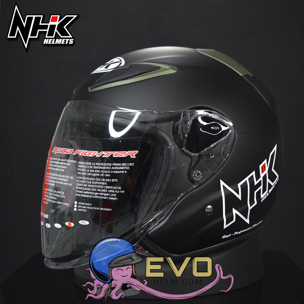 NHK R6 SOLID SEMUA WARNA ORIGINAL HELM NHK HALF FACE SINGLE VISOR - ONGKIR 2KG