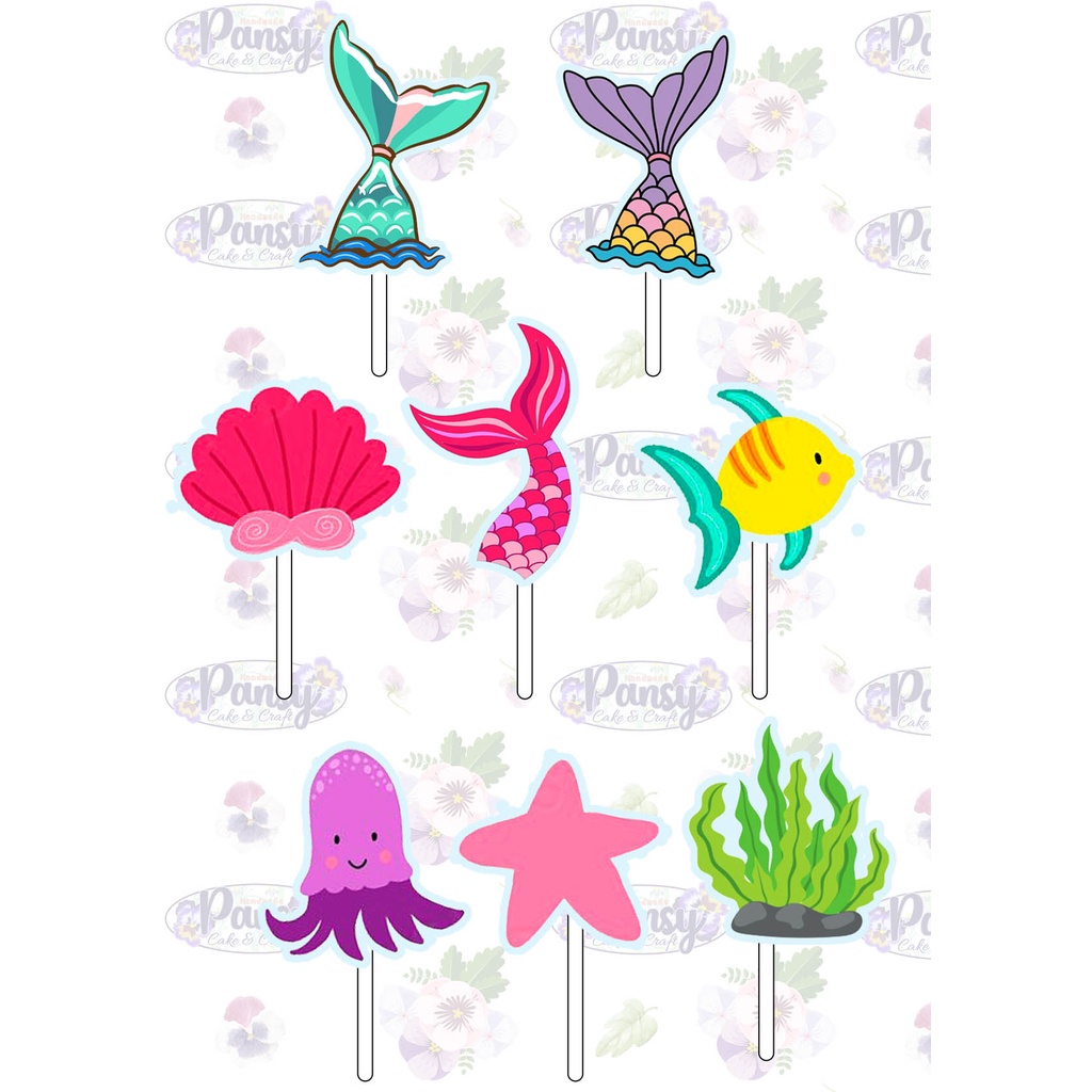 Jual Cake topper / Cupcake topper Sea Mermaid / Kerang EKONOMIS ...