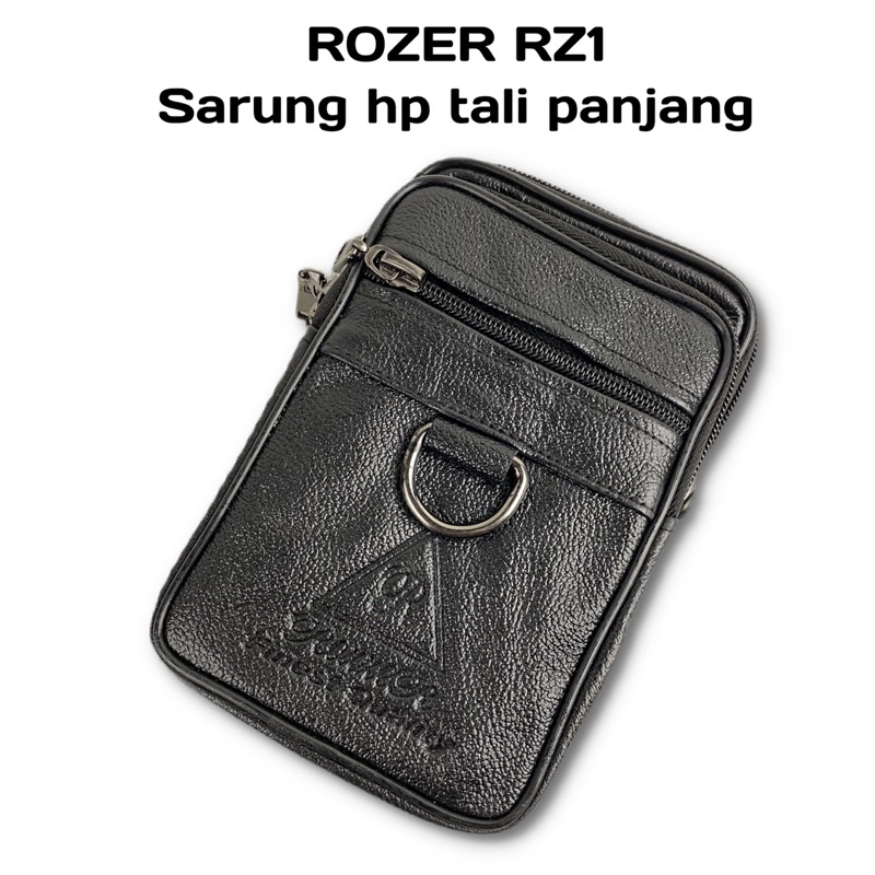 SARUNG HAPE HP KULIT ASLI SELEMPANG PANJANG ROZER SARUNG HP ASLI KULIT TALI PANJANG ANTI MELOTOK BAHAN KUAT