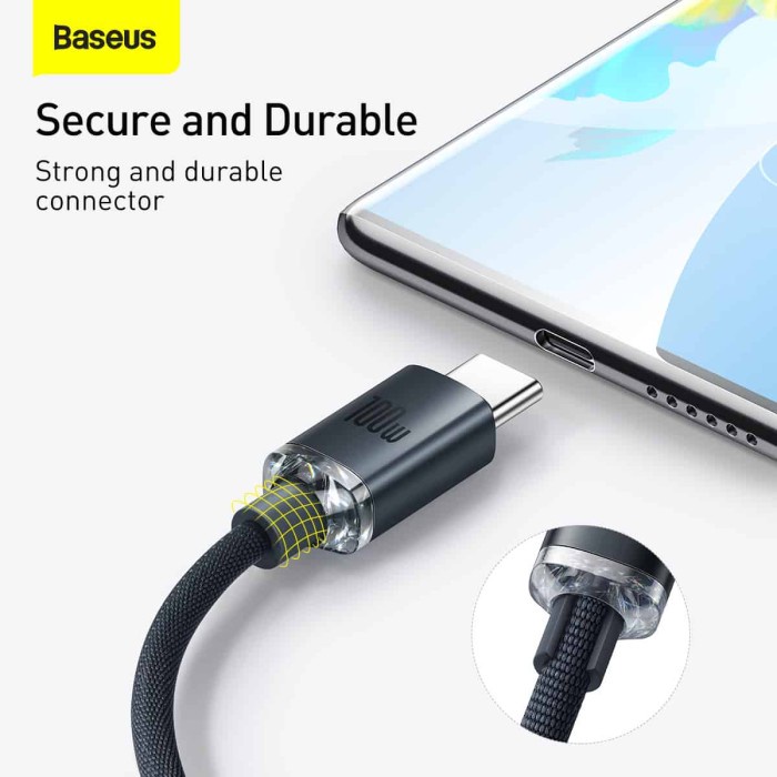 BASEUS Kabel Crystal Shine Series Fast Charging USB to C 100w 1.2m - CAJY04