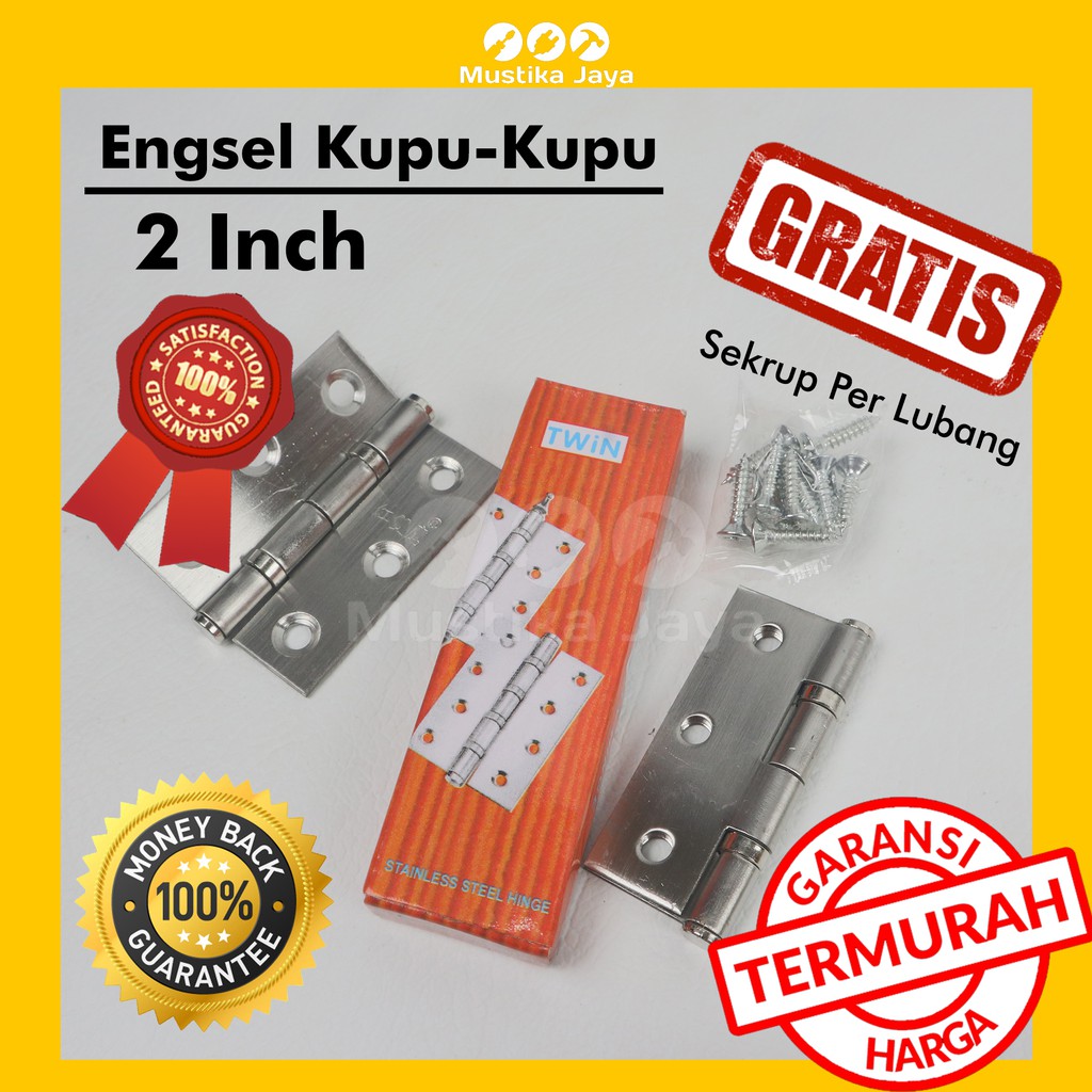 Engsel Pintu Kupu Kupu 2 Inch Engsel Pintu Engsel Lemari Stainless Steel