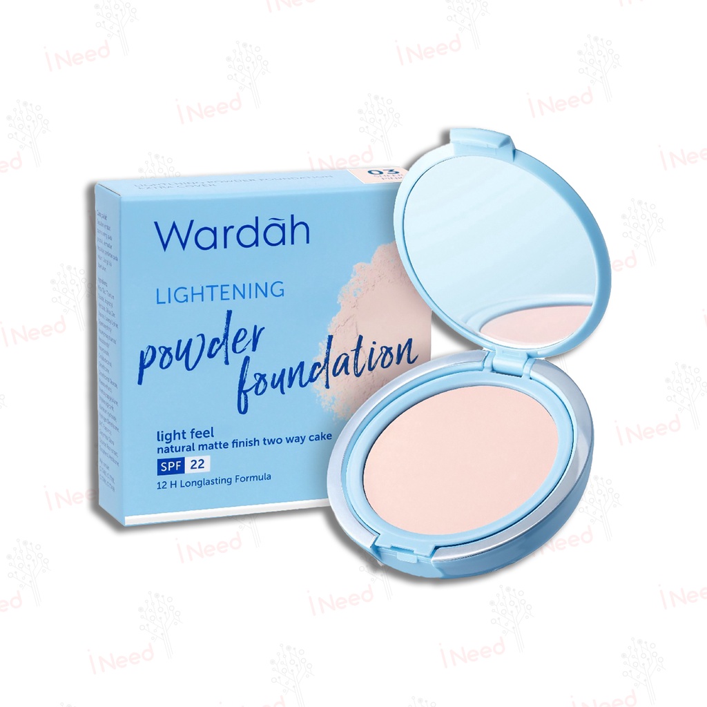 (INEED) WARDAH Lightening Two Way Cake SPF 15 | Wardah Lightening Powder Foundation Light Feel 12gr