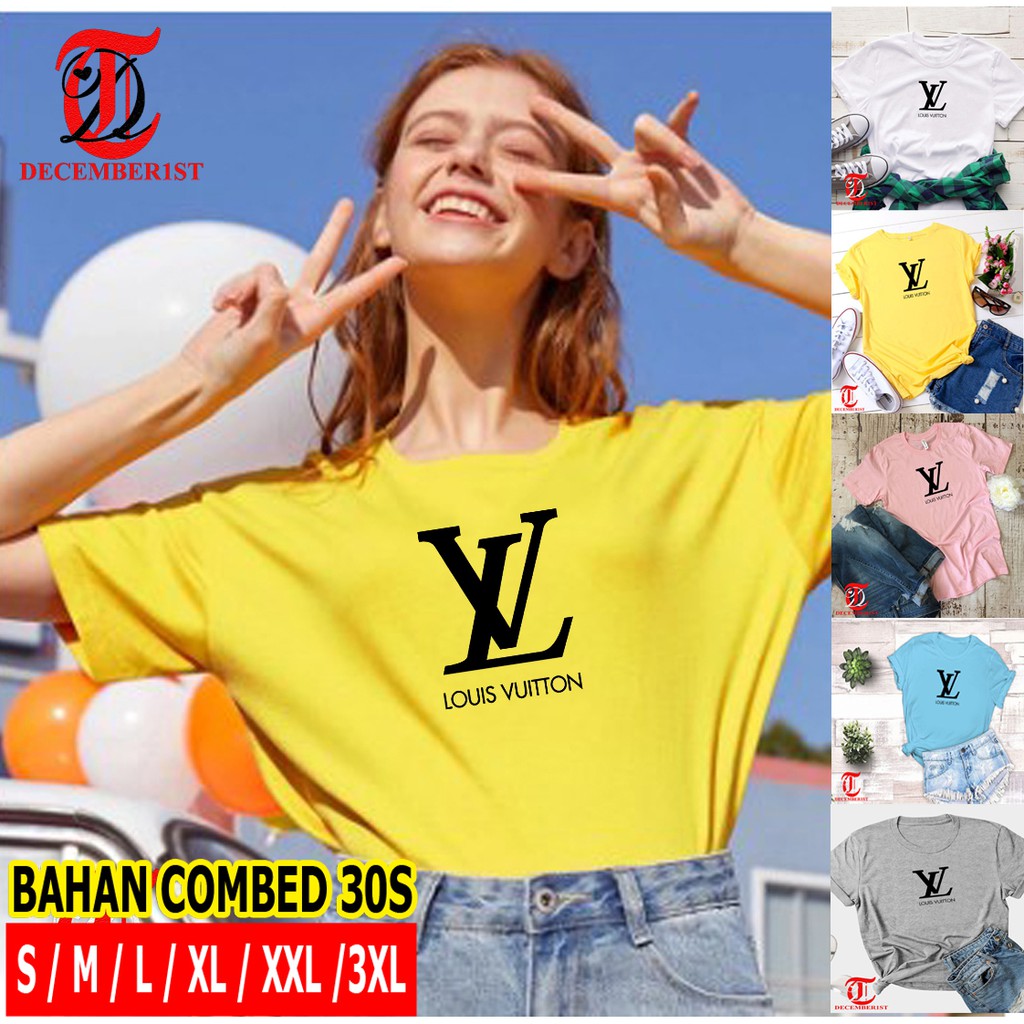 Baju LV Louis Vuitton Premium - Kaos pakaian pria wanita Oversize Big Size