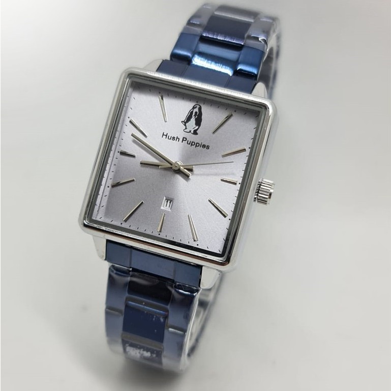 jam tangan wanita hush puppies original TANGGAL AKTIF TALI RUBBER FREE BOX ORIGINAL
