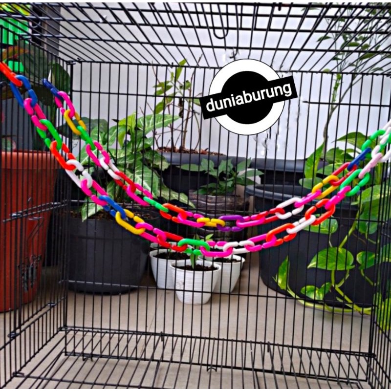 Ayunan rantai Plastik Tebal burung Parrot falks Lovebird parkit Sugar Glider