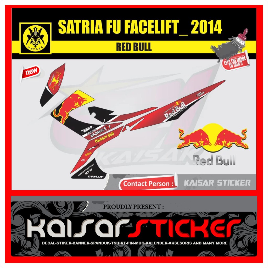 STICKER STRIPNG MOTOR STIKER SATRIA FU FACELIFT REDBULL