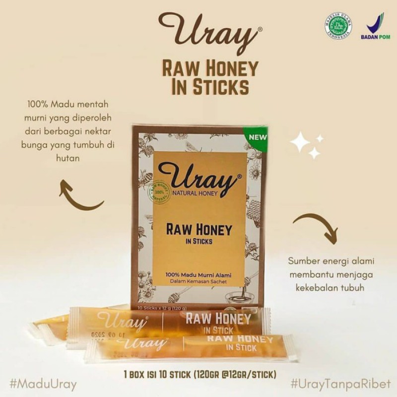 

Madu Uray Sachet Raw Honey in Sticks 1 box - 10 Stick