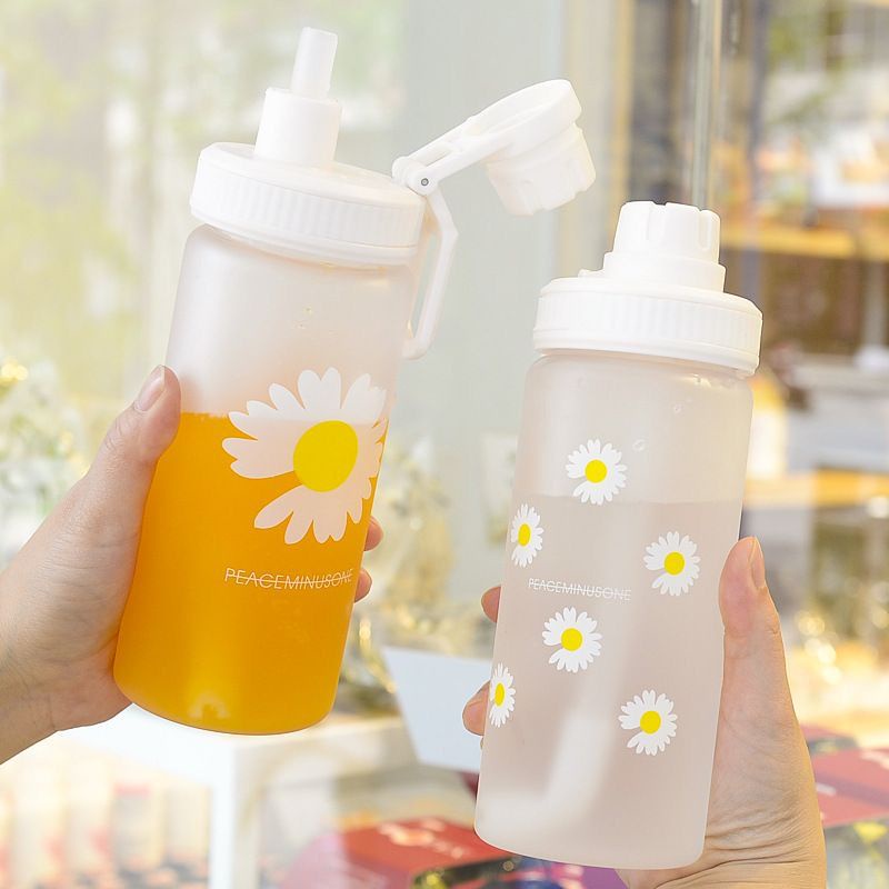 [JINGO] Botol Minum Daisy Korea 600ml BPA Free Botol Minum Anak Sedotan Anti Tumpah Viral Aesthetic