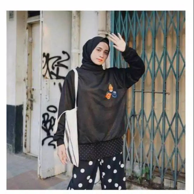 ELMO 3 FACE SWEATER WANITA - SWEATER OVERSIZE BORDIR ELMO-2