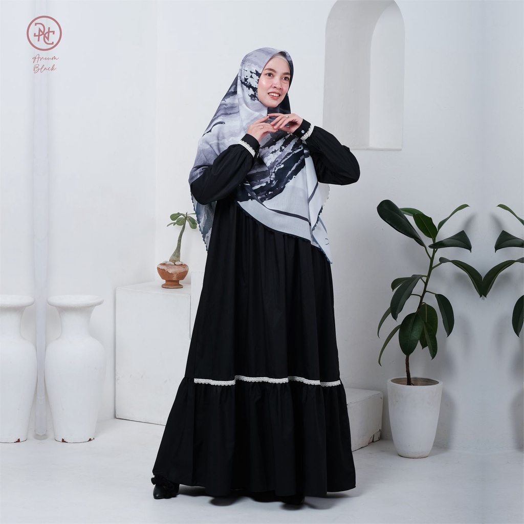 Baju fashion wanita hijab syar'i dress nyaman original -  Areum Dress