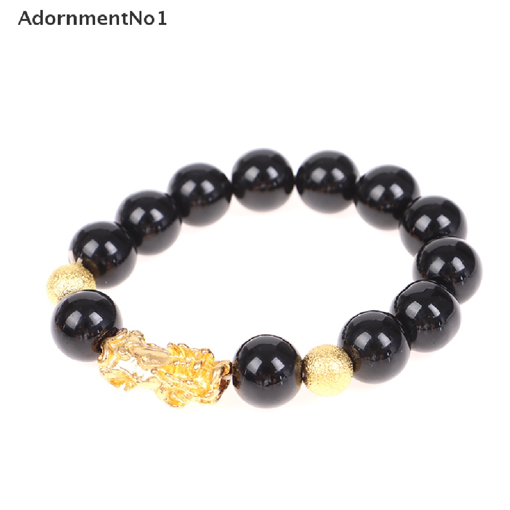 (AdornmentNo1) Gelang Manik Batu Obsidian Feng Shui Untuk Pria / Wanita