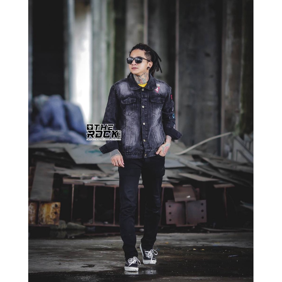 JAKET JEANS PRIA TERBARU Gakuran Genji Crows Bandung Cowok Trend Emblam Jaket Jeans Sandwash