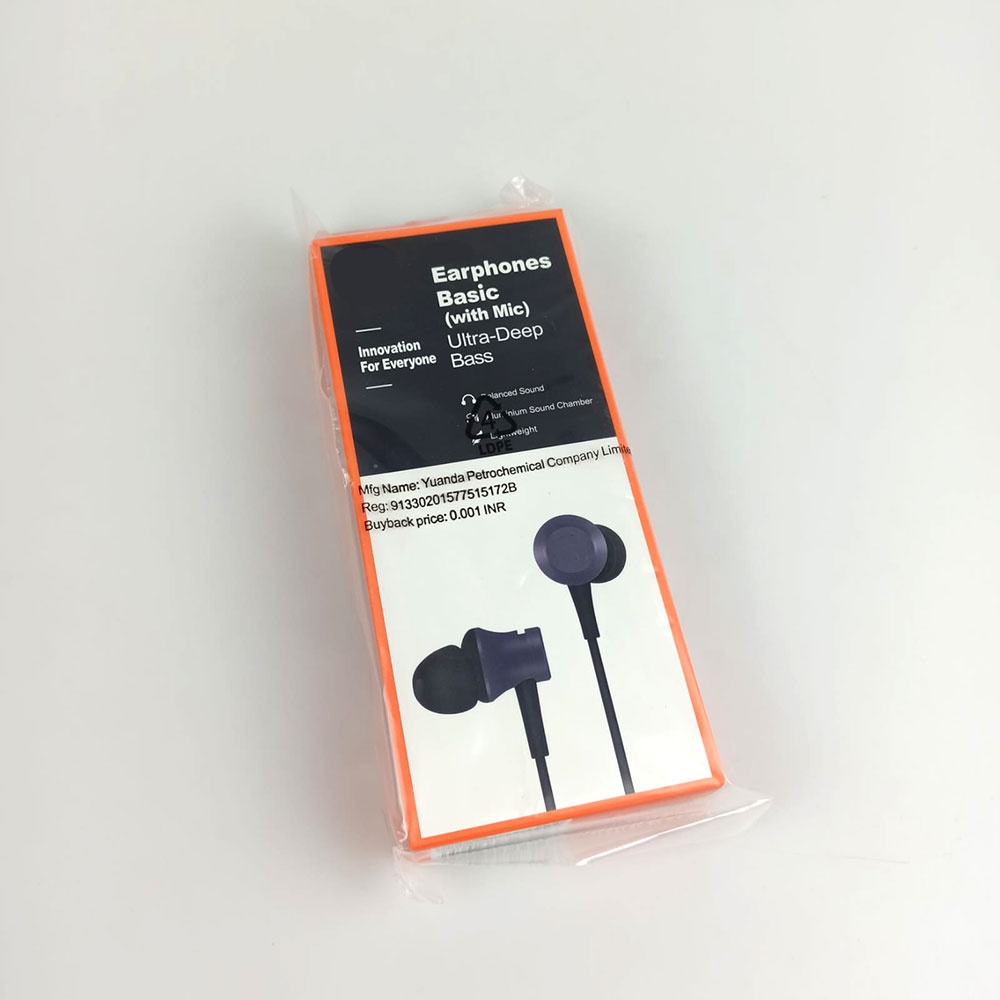 Basic Earphone Ultra Deep Bass with Mic - Black