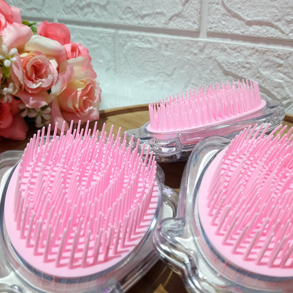 1466SRBD1 / Sisir rambut glitter model kerang anti statis / Sisir stying glitter lucu