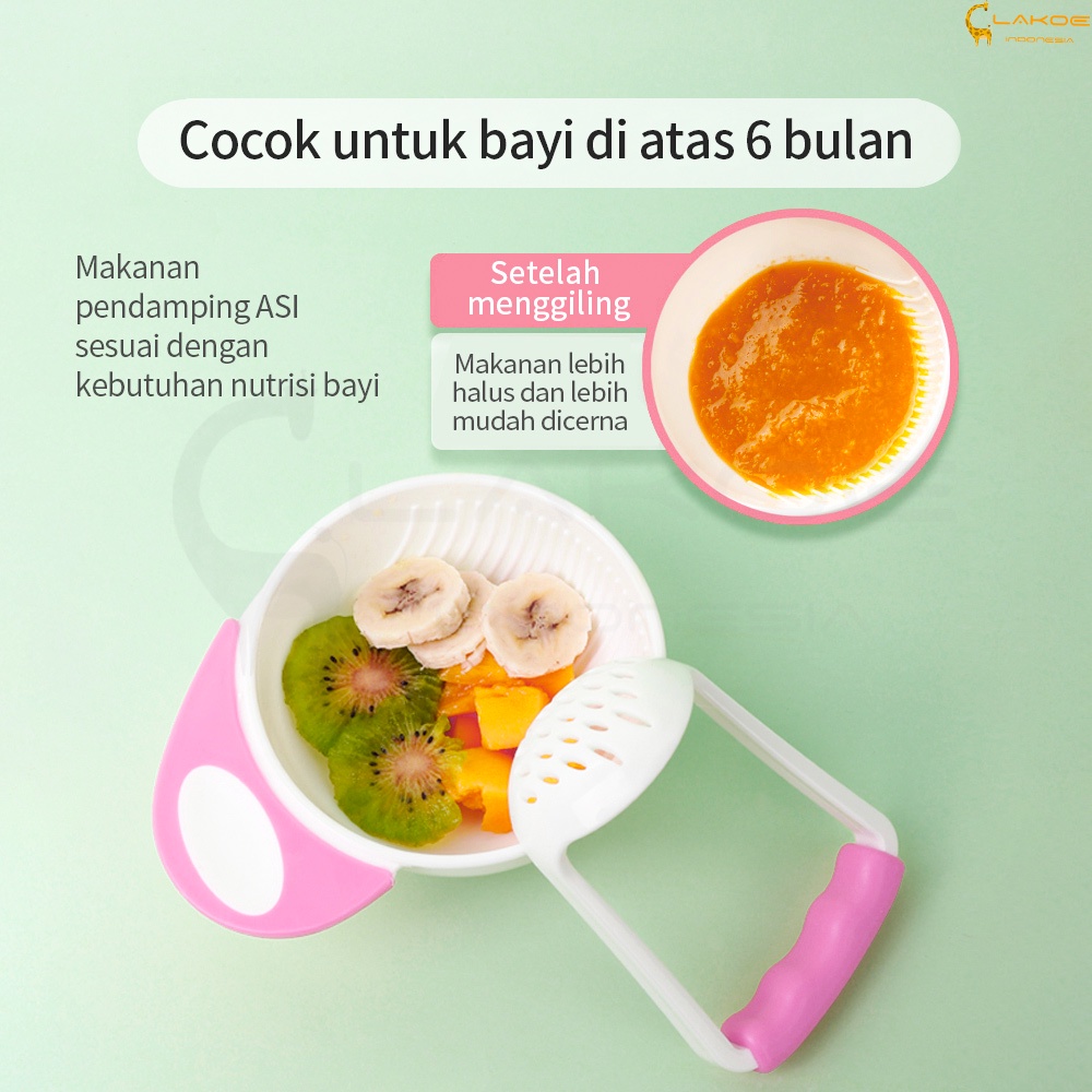 Lakoe Baby Food Maker Set Alat Pembuat Makanan Bayi Anak Grinding Bowl BPA Free