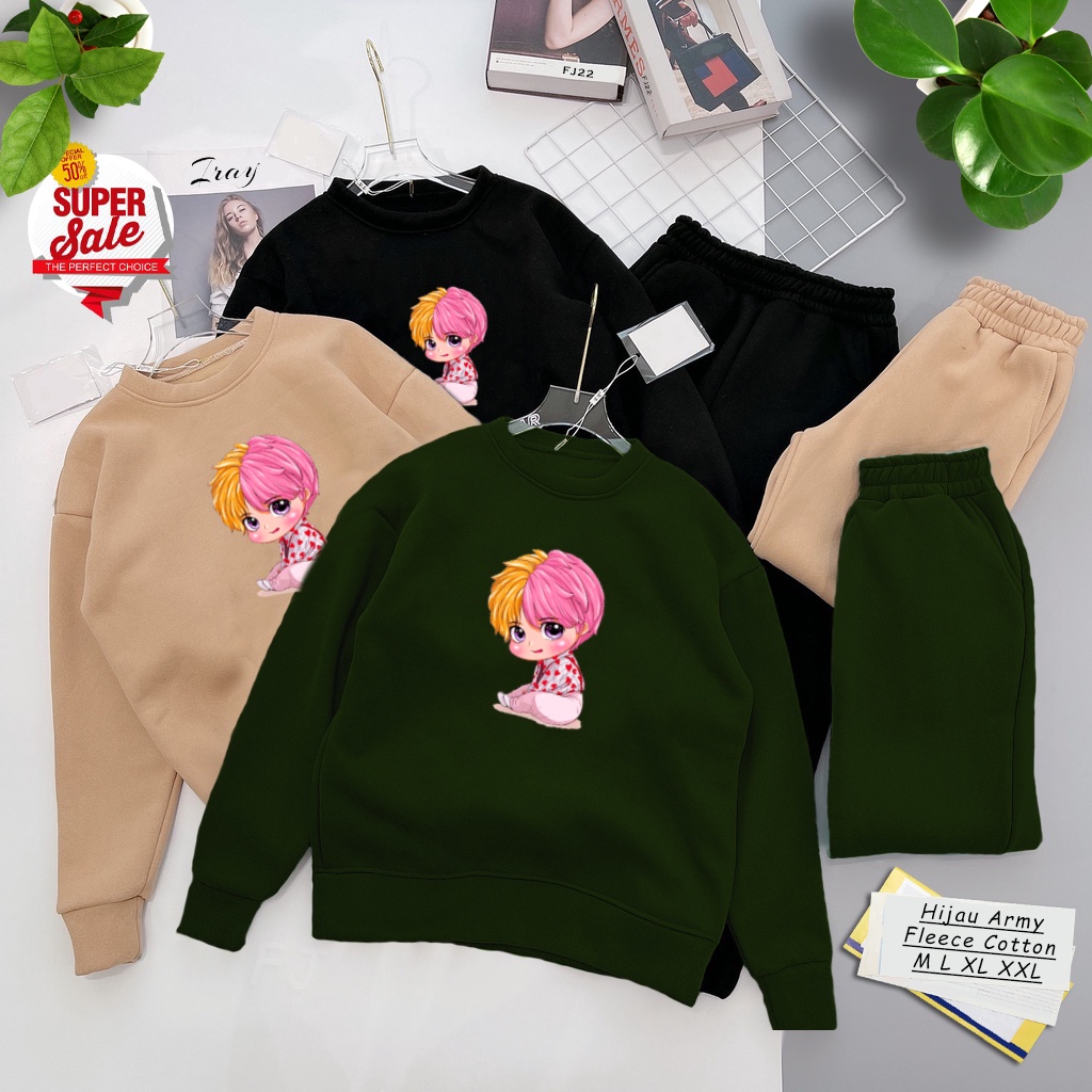 🅳🅵 Sweater Jungkook Cartoon | Sweter Pria &amp; Wanita | Dhea Fashion