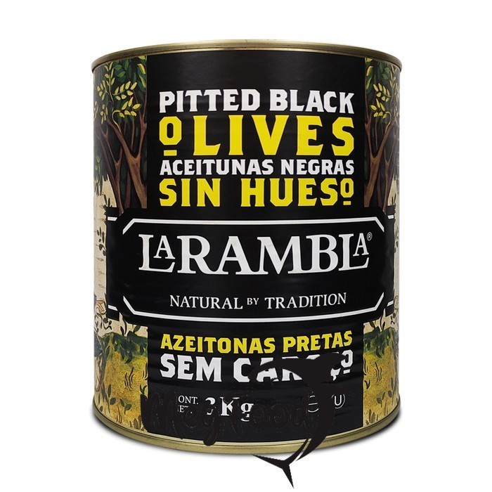 

La Rambla Pitted Black Olives / Buah Zaitun Hitam - 3 KG