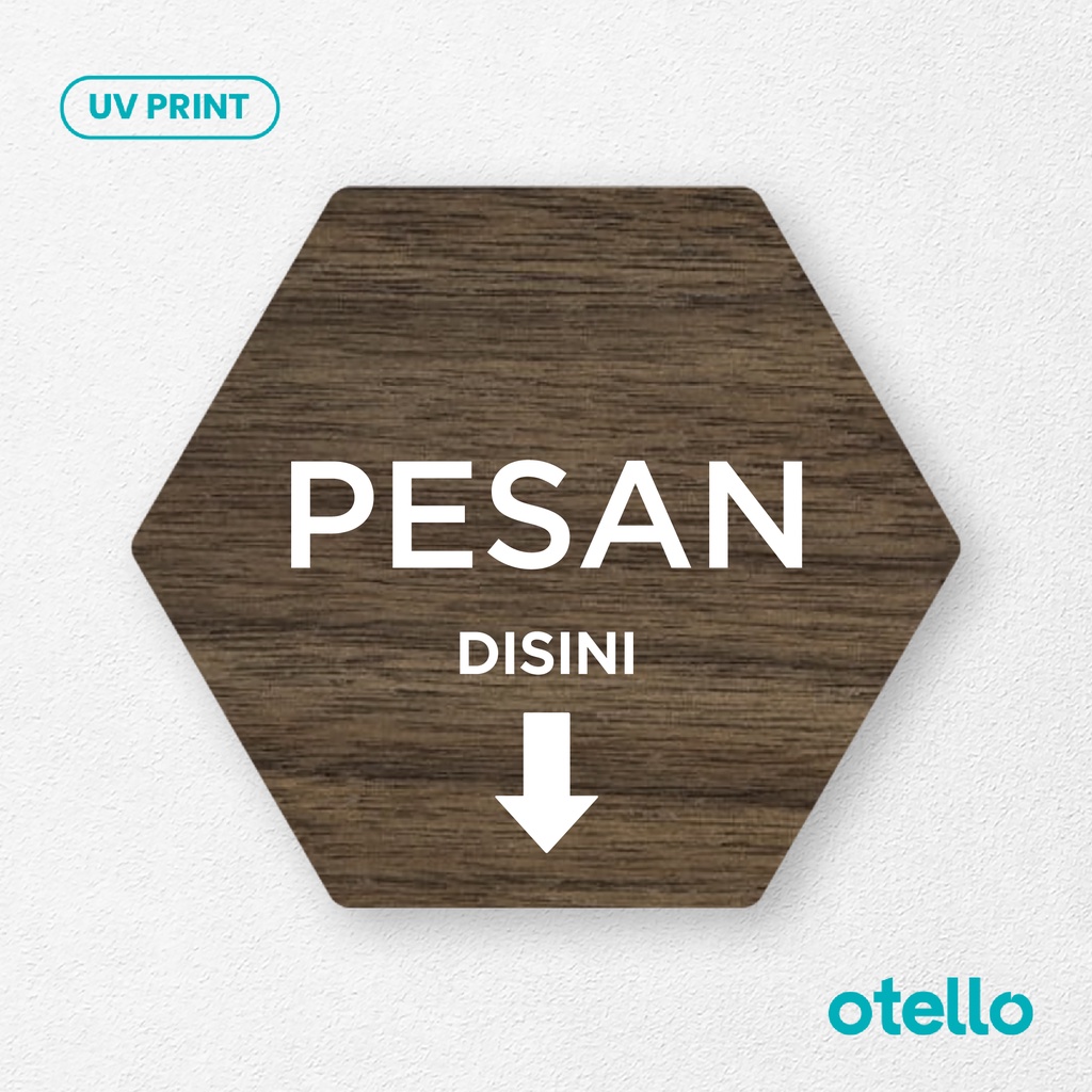 Signage Pesan Disini Sign Board Kayu Wood Papan Label Tempel Toko Cafe