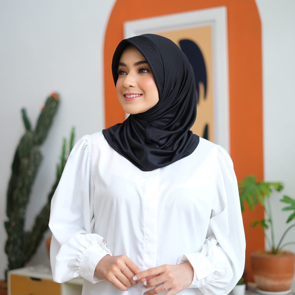 Hijab Instan Sporty Volly | Kerudung Khimar Instan Pet Jersey⁷