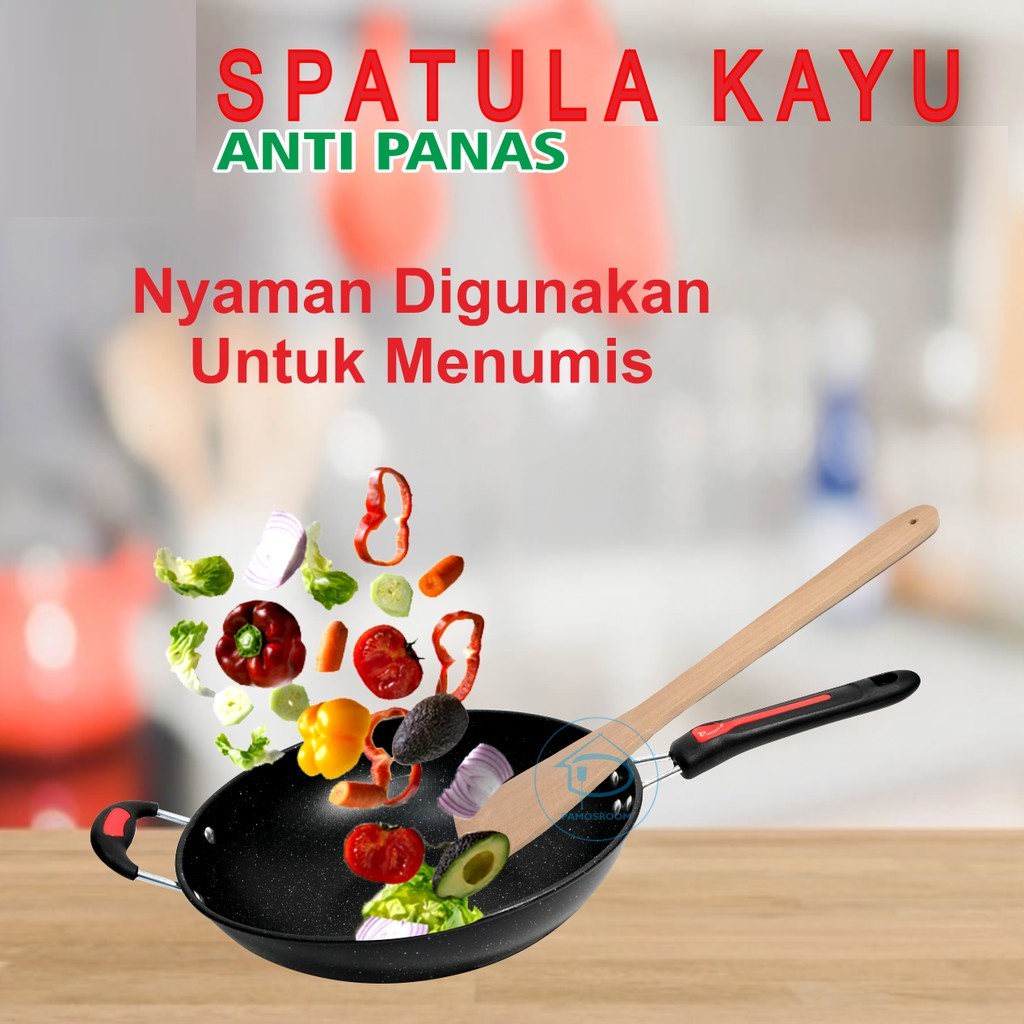 SPATULA KAYU SATUAN SUTIL KAYU untuk teflon irus Berkualitas Sodet Kayu Susruk Penggorengan Sodet Murah