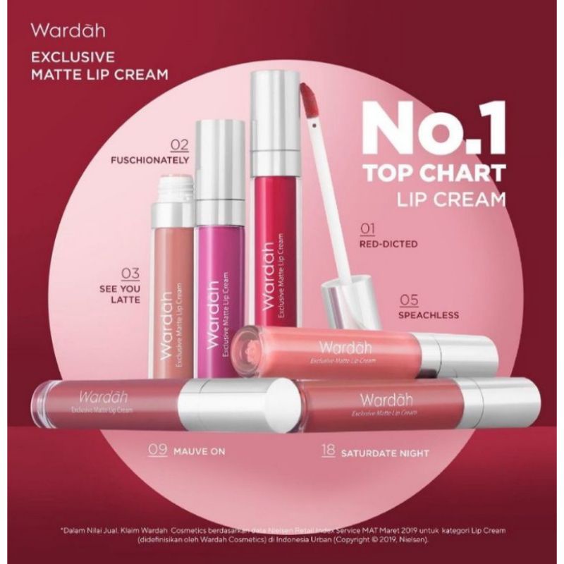 lip cream wardah exclusive matte/lipstick/gincu