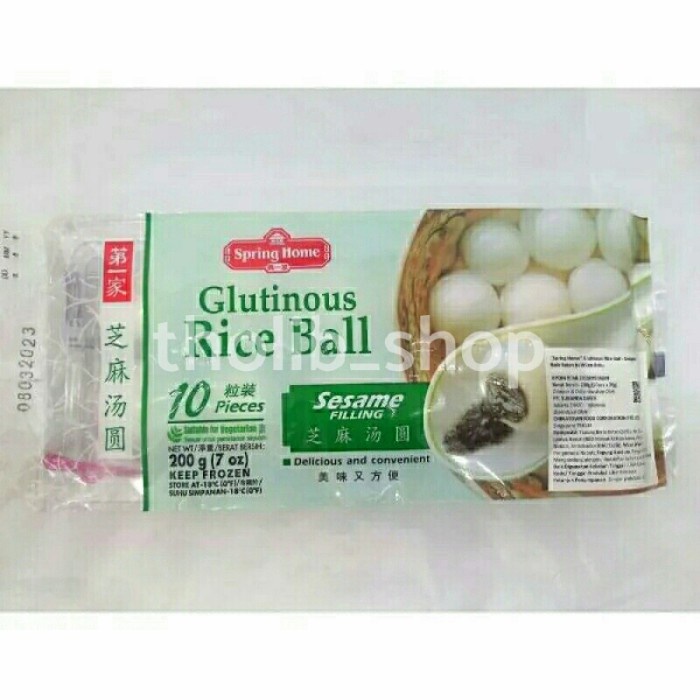 

spring home glutinous rice ball sesame filling isi 10 frozen 200 gr