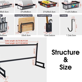 Sudah READY 85CM  Rak  Piring  Stainless Rak  Wastafel  2 