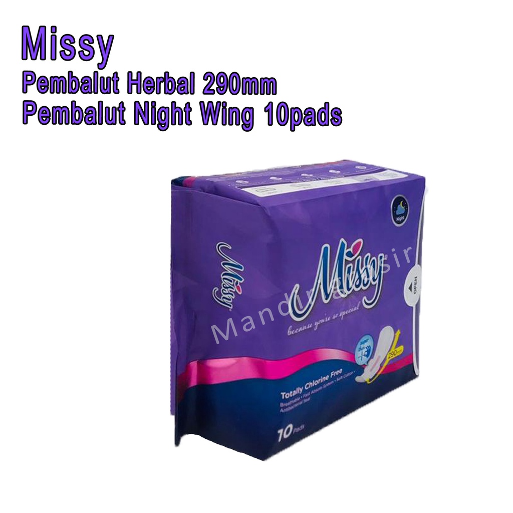 Pembalut Herbal Wing * Missy * Pembalut Night 290mm * 10pads