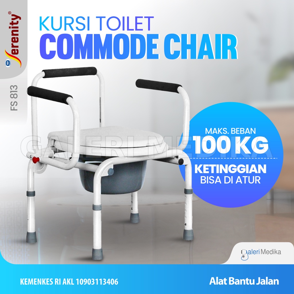 Commode Chair (Kursi BAB) Tanpa Roda FS813 / FS 813 / FS-813