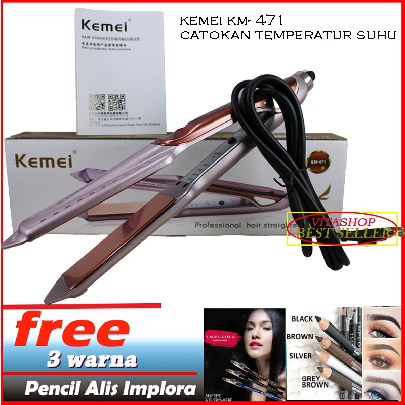 CATOK KEMEI KM-471 GRATIS 3 PENSIL ALIS CATOKAN TEMPERATUR SUHU ORIGINAL