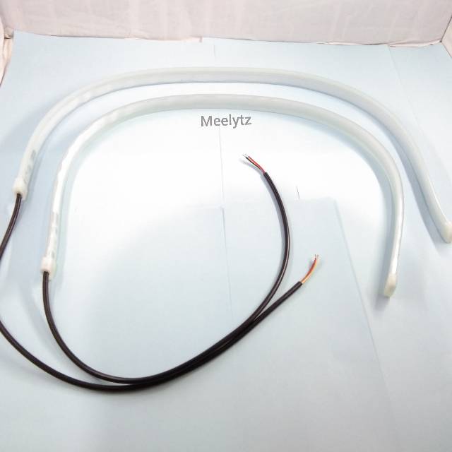NEW 2 pcs LED slim alis fleksibel Modul Tanam 60cm 2 mode senja sein running Headlamp motor mobil