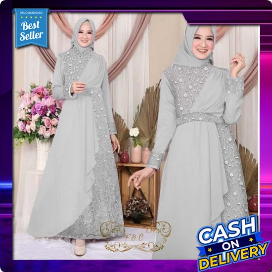 Baju Gamis Wanita Maharani Cantik Bahan Tebal Adem Modern Murah Stylis Terbaru Kekinian2021 Gamis Wa