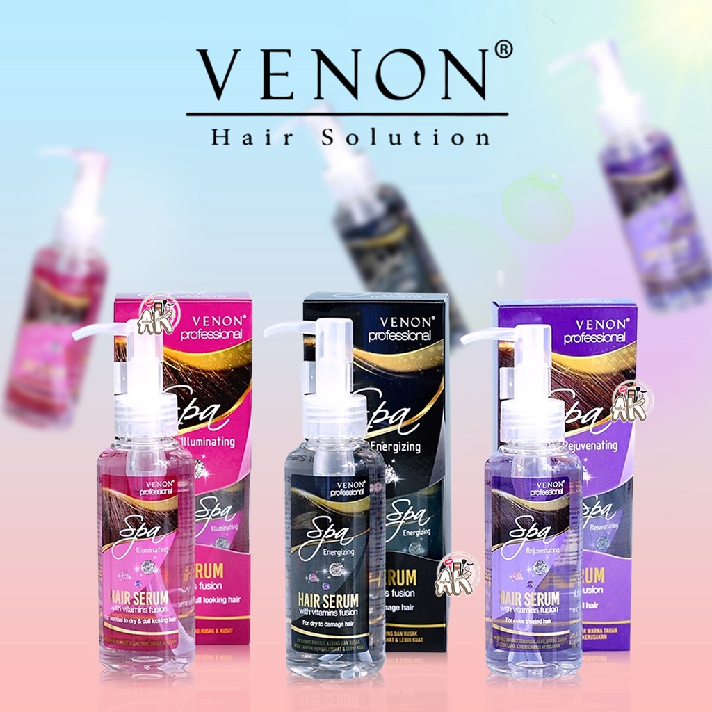 VENON HAIR SPA SERUM SERIES ( ENERGIZING HITAM / ILLUMINATING PINK / REJUVENATING UNGGU) 125ML