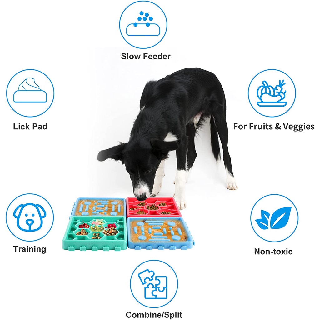 4 Pcs Anjing Menjilat Tray Anjing Lambat Makan Mangkuk Lambat Treater Anjing Lambat Lucu Mangkuk Hewan Peliharaan Lebih Lambat Treater Mangkuk Interaktif Mainan Hewan Peliharaan