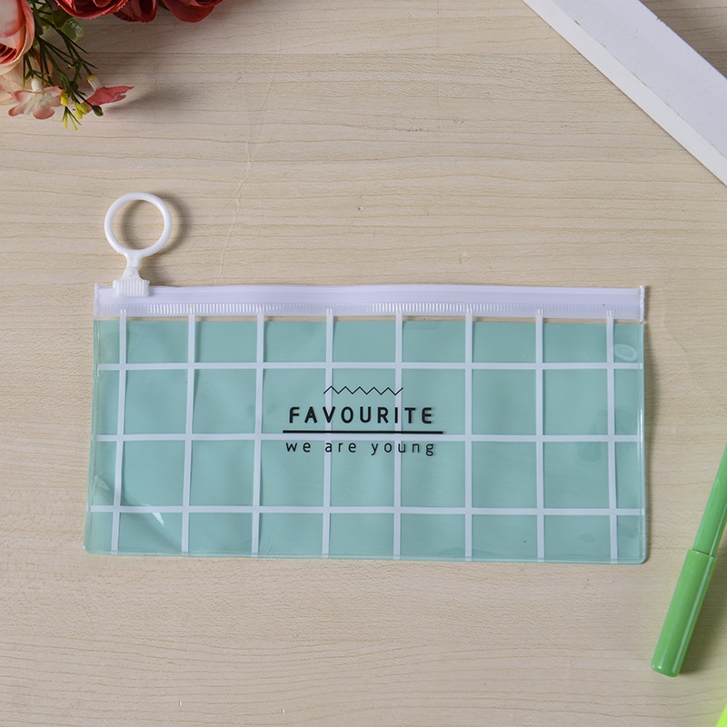 Tempat Pensil Pulpen Transparan Ziplock Karakter Serbaguna Alat tulis make up-FAVOUR TOSCA