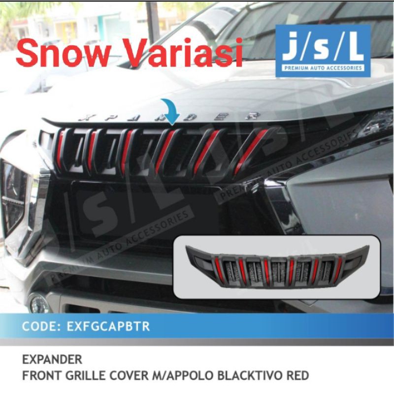 Jsl Xpander grill depan appolo hitam doff lis merah jsl front grille cover blacktivo Red