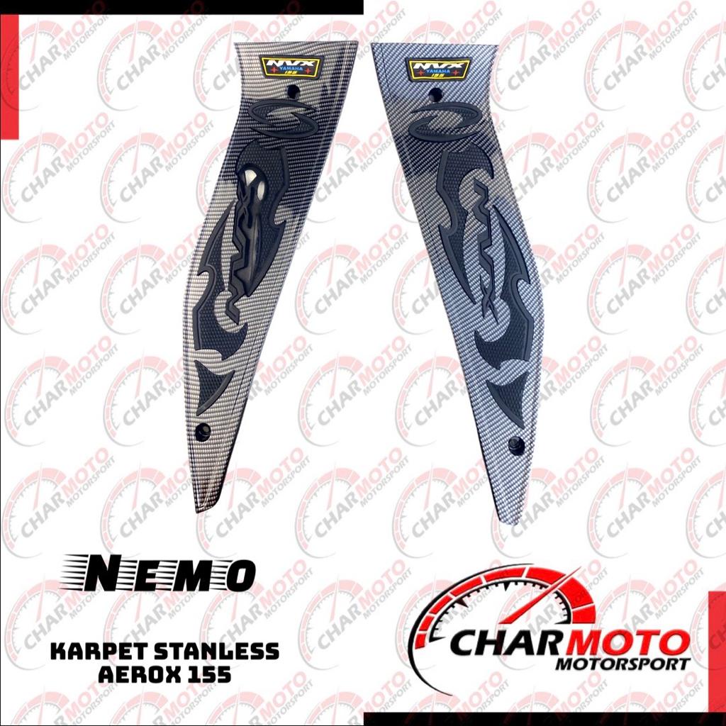 Karpet Bordes Yamaha Aerox 155 NVX Karbon Nemo Original / Bordes Pijakan Kaki Carbon - Charmoto