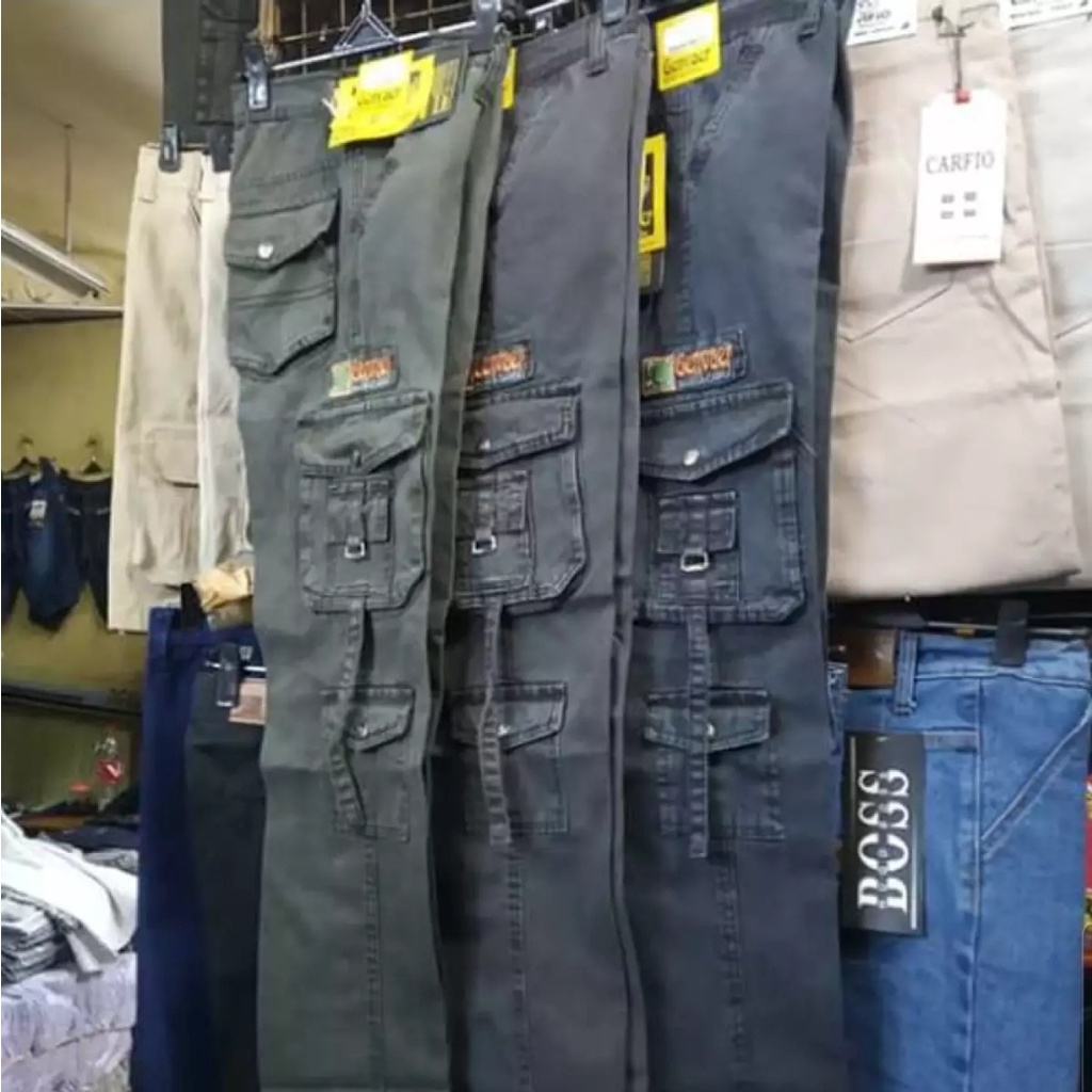 PROMO  Celana Panjang Cargo bahan Denim Jeans celana cargo panjang bahan levis - Celana Gunung Outdo