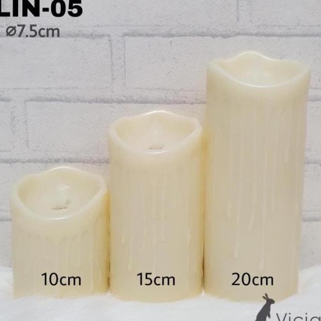 LIN-05 Lilin LED BESAR Baterai Elektrik Api Bergoyang 10 / 15 /
