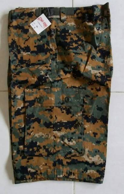 Celana pendek loreng MARPAT ( DIGITAL COKLAT )/celana pendek cargo army tactical